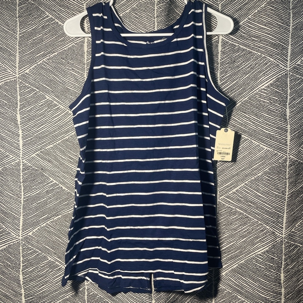 JCPenney stripe navy blue summer shirt